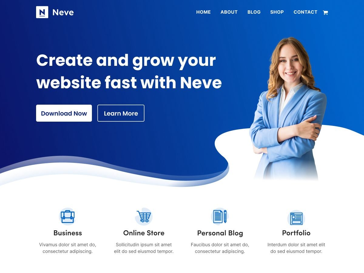 Prévia de um site utilizando os melhores temas multiuso gratuitos para WordPress em 2024